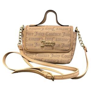 Juicy Couture Tan Beige Crossbody Bag with Gold Chain Detail